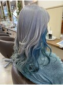 《見附　今町》インナーカラー×鮮やかブルー　