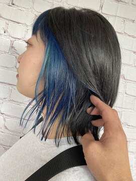 キーマン(KEYMAN) ブルーグレージュのインナーカラー☆