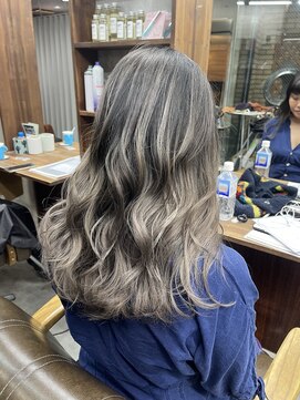 ラフ(LAFF) #バレイヤージュ#グレージュカラー#ボブウルフ#ココアベージュ