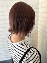 ルノン フィージュ(LUNON fieju)&nbsp;プツっと切りっぱ外ハネボブ/ボルドーブラウン/ショートボブ