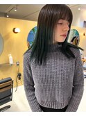 デザインカラーグリーンダークグリーンヘアグラデーションカラー