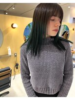 スタン 渋谷(Stam)&nbsp;デザインカラーグリーンダークグリーンヘアグラデーションカラー