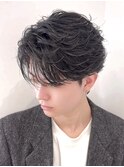 フェザーショートフェザーパーマセンターパートニュアンスパーマ