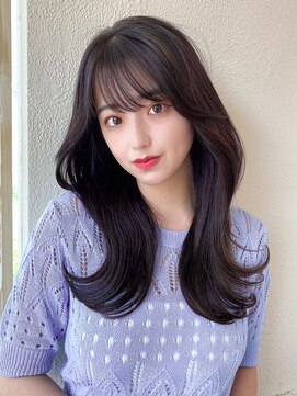 アフロート エル 大阪(AFLOAT L) 後れ毛が可愛い顔周りレイヤーハイレイヤーロング