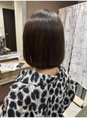 ８月　縮毛矯正をした柔らかいボブ