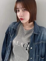 フッズ(HOODS)&nbsp;ボブ　切りっぱなし　ブラウンカラー