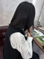 リアン ヘア ライム 豊橋(lien.hair rhyme)&nbsp;大人ミディアム ローレイヤー 艶ブラック 30代40代に大人気◎