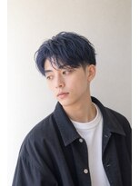 アーダーヘアサロン 武生店(ADER HAIR SALON)&nbsp;メンズブリーチオンカラー！深みネイビーブルーツーブロックショ