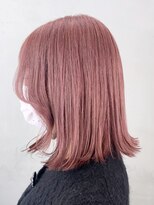ピンクボブ_アースカラーくびれヘアツートンカラー_ba378611