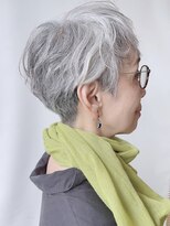 【morio原宿】刈り上げショート　ふんわりパーマ　50代60代