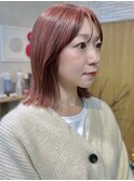 ミディアム×似合わせカット×前髪カット×ブリーチ