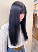 〇ネイビーカラー ブルーブラック 暗髪 韓国ヘア