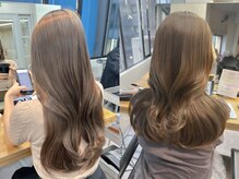 ブリーチなしダブルカラー3回★ミルクティーカラー