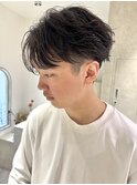 【大人気】フェザーパーマ×センターパート
