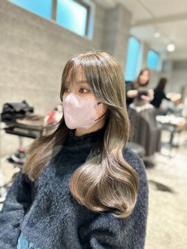 アクション 心斎橋店(ACTION) ブリーチ無し明るめオリーブベージュ　韓国風レイヤーカット