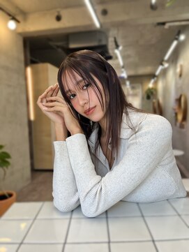 ソルトウォーター(SALT WATER) ココアブラウン/顔周りレイヤーカット/ブリーチなし/恵比寿