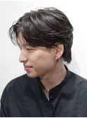 曲がる縮毛矯正/曲がるストレート/センターパート/モ流れ/黒髪