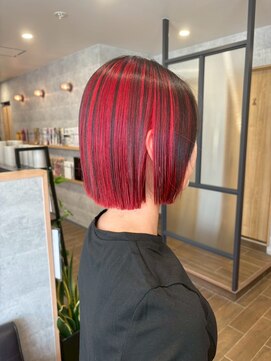 レイビューティー 浜町中央橋店(RAY+beauty) ミニボブ×デザインカラー