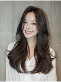 レイヤーカット/ブラウンベージュ/韓国/顔回り/梅田/大阪梅田駅
