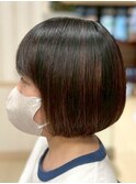 おしゃれな大人のミニボブ デザインカラー ハイライト