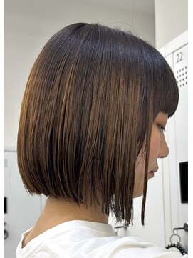 サンド 大阪梅田(sand) @cho_no.asato_sand ココアベージュ/ボブ/ショート/縮毛矯正