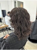 朝楽5分セットで可愛いブラックウェーブパーマ◎