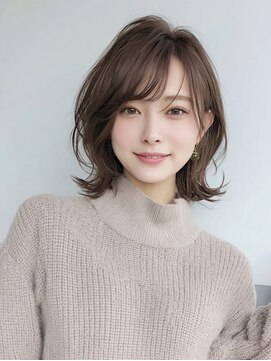 カノイ 銀座中央通り(KANOI) 【イエベ秋30代】垢抜け外ハネミディ×顔型補正×肌映え