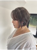 80. 白髪ぼかしハイライト/大人ショート/顔周り/艶感