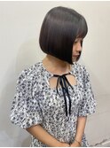 前下がりボブ×ツヤ髪アッシュカラー暗髪