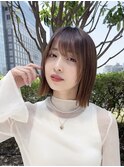 ボブ/ショートボブ/前髪×ブリーチなし韓国ヘア[新宿]