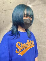 カリーナコークス 原宿 渋谷(Carina COKETH)&nbsp;ターコイズ/ウルフカット/ダブルカラー/インナーカラー