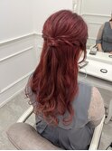 【ヘアメ】お呼ばれヘア＊ねじりハーフアップ＊新井