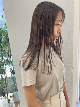 スタン 渋谷(Stam) ミルクティーアッシュグレージュミディアムロングウルフ30代渋谷