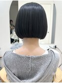 say.イメチェンミニボブ美髪ワイドバングアッシュブラック艶髪