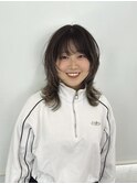小顔見え癖毛風ナチュラルウルフレイヤー