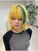 ◎ブロンドハイトーンカラーデザインカラーアンブレラカラー金髪