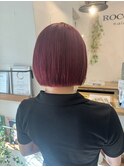 ハイライトカラーパツっとピンクボブ