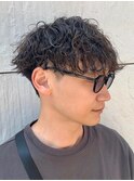 フェザーパーマサーフカール刈り上げセンターパート