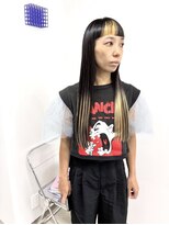 イラカ(elaka)&nbsp;ブラック×ベージュ×デザインカラー×ロング
