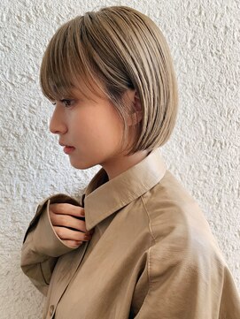メイクス 表参道(MAKE'S omotesando) ミニボブ ケアブリーチ 透明感カラー ベージュカラー 小顔
