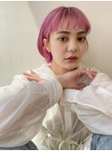 眉上バング/ビビットピンク