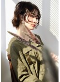 【juno】顔まわりレイヤーボブのおしゃれパーマスタイル♪