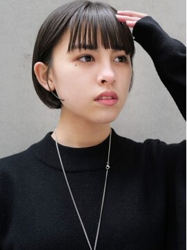 セシルヘアー 札幌店(Cecil hair) 黒髪ボブ_束感ショート_丸みショートボブ