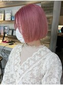 ピンクボブ_アースカラーくびれヘアツートンカラー_ba378081