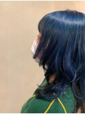 ウルフ/ブルー/髪質改善縮毛矯正/髪質改善/韓国風/韓国ヘア