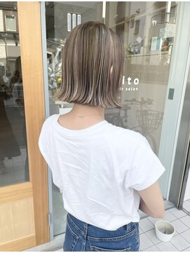 リトヘアー(Lito hair) 切りっぱなしbob×ベージュカラー