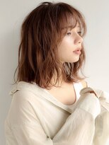 デザインカラー/レイヤーカット/ウェットヘア/オリーブベージュ