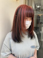 アジールヘア 北千住駅西口店(agir hair)&nbsp;アンブレラカラーピンクWカラー黒髪卒業レイヤーカット北千住