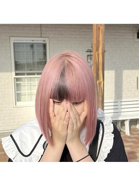 アボックス(abox) ペールピンク×ブラック【2ブリーチ