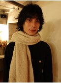 メンズボブウルフメンズミディアムレイヤーカットメンズウルフ